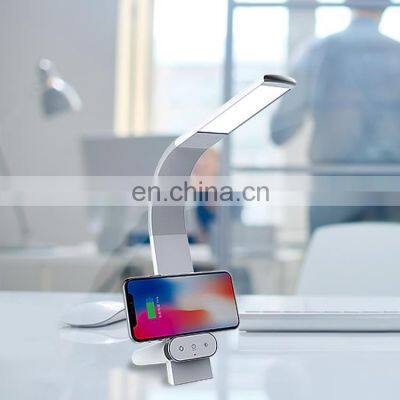 2023 New Design Eye-Caring Office Lamp Desk Lamp Wireless Charger Bedside Lamp With Auto-Off Dimmable Eye-Caring Table photo-3