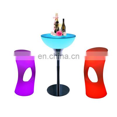 Wedding Supplies Modern Colorful Led Bar Table High Cocktail Tables for Events LED Table Chairs for Party