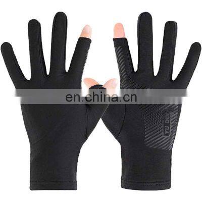 Summer Cheap Ice Silk Sunscreen Outdoor Half Finger The Other Sports Driving Hand Cycling Fishing Gloves