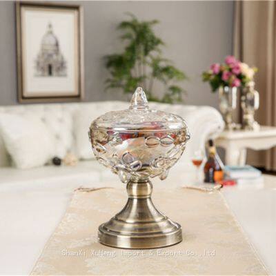 Top Selling Home Items Ornament Set Crystal Ashtray Storage Glass Jar With Lid