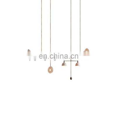 China factory direct sales linear brass chandelier living room bedroom hotel interior decoration lighting ceramic  chandelier