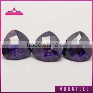 rough purple triangle shape CZ gemstone bead