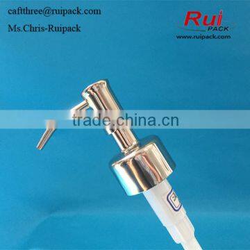 High quality silver stainless steel lotion dispenser pump for bottle Metal stainless steel soap pump spray 24/410