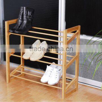 Household Bamboo Shoe Shelf With Sliding Tiers