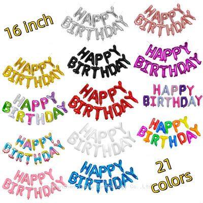 Wholesale 16-inch Happy Birthday Foil Letter Balloons Set Aluminum Film for Kids' Party Adult Celebration Decor