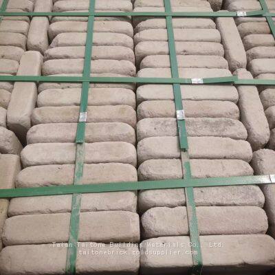 Round corners of tumbled white recycled full brick 240x115x50mm |TAITONE BRICK