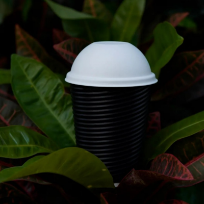 80mm Bagasse Disposable Dome Lid With Straw Hole photo-4