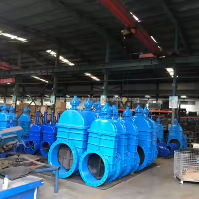 DIN Electric Motorized Flange Gate Valve WCB Cast Steel Flange Resilient Seat Electric Slide Gate Valve 1200 mm SS304 Pneumatic photo-4