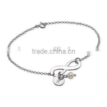 customized Infinity Bracelet with Initial fashion jewelry stainless steel charm bracelets