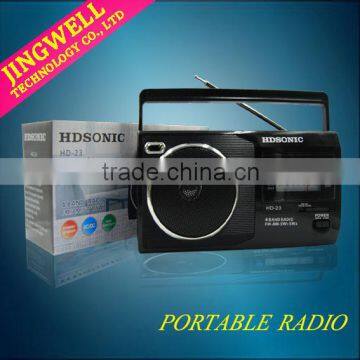 Headphone jack Band Portable Radio Speaker Recevier With Mp3 Player HD-23AC/DC