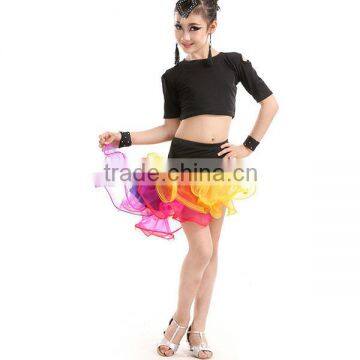 Promotion Price Fashioned New Training Latin Dance Skirt With Tail Latin Competition for Girls Dance Performance Costumes photo-5