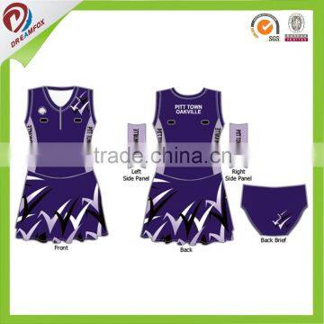 sublimation comfotable slim fit custom netball bodysuit design