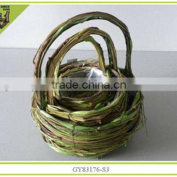 handmade willow cheap laundry wicker basket with handle