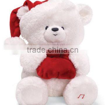 Plush Electronic Bear Sound Toy /Stuffed Musical Toy for Christmas/Singing Christmas Song Soft Bear Operated by Battery