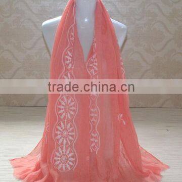 Autumn Winter Korean Fashion 3D Embroidery Design Cotton Scarf Ladies Pashmina Shawl photo-2