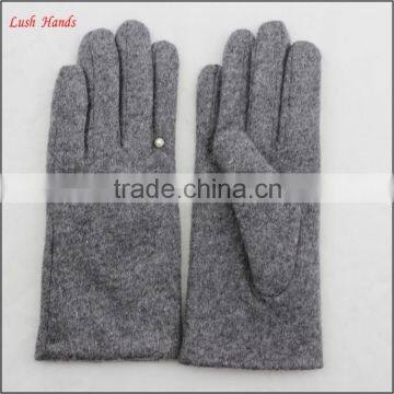 ladies affordable woolen gloves with fake pearl ring