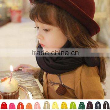 Fashion Trend All-match Autumn Winter Warm Soft Acrylic Baby Kids Boys Girls Solid Plain Scarf