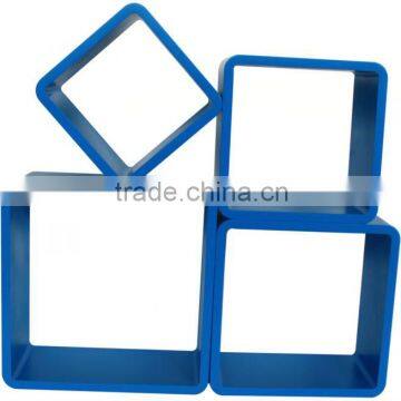 MDF Round Cube Wall Shelf Blue