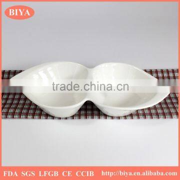 snack bowl strengthen durable porcelain flower petal shape two parts fruit bowl,dessert bowl, High temperature ceramic bowl