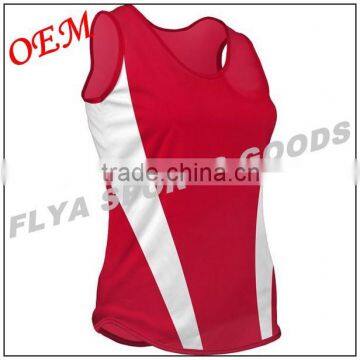 2016 fashion crew neck athletic sleeveless solid Women's running singlet sportswear singlet 100% polyester singlets