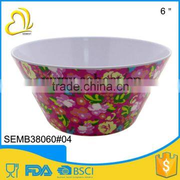 flower printing 6" round salad melamine bowl                        
                                                Quality Choice