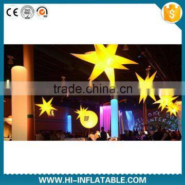 Good design Christmas party decorations lighting inflatable star with luminous led light of 16 colors for sale