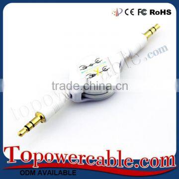 Manufacturing Retractable Male to Male 3.5 mm Stereo AUX Input Audio Cables