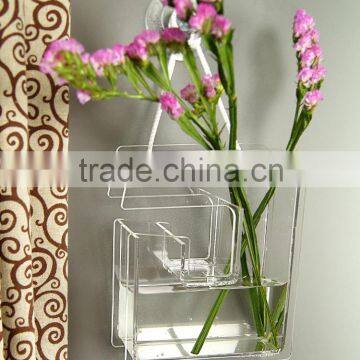 alphabet letter shaped design wall mounted lanyards hanging mini clear acrylic fish tank aquarium flower vase