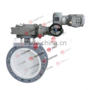 Electric operator PTFE Lined Butterfly Valve Flange Type