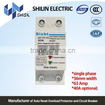 Auto Reset Overload Protector and Circuit Breaker for single phase SBTZG-63/2P 63A