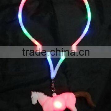 Flashion light up necklace horse pvc necklace