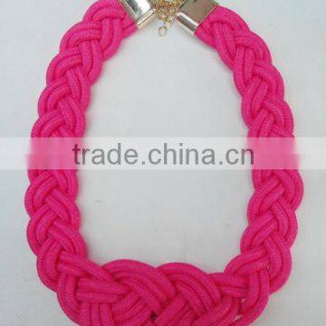 Bright colored braided rope necklace