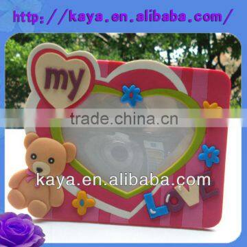 Lovely 3d bear soft pvc custom photo frames