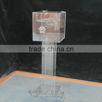 GH-RJ011 Customized acrylic donation box ,acrylic donation box with lock