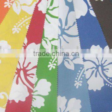 Printed polyester peach skin fabric