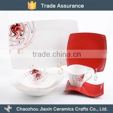 High quality unique decal modern living porcelain dinnerware set