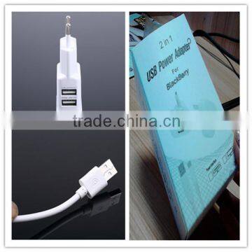 OEM black white gold logo printing paper box retail package with cable EU US plug dual usb 5v 1.5a super fast mobile phone charg