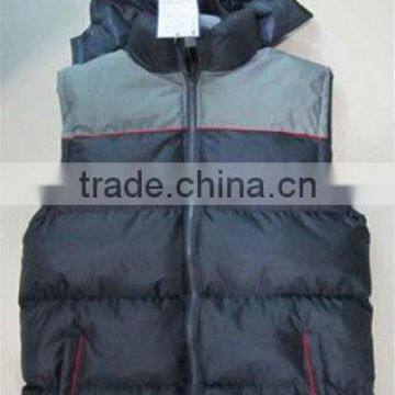 2013 new mens fashion padding vests with hood