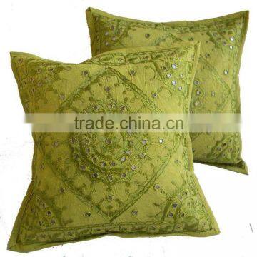 BEAUTIFUL Mirror Work Cushion Cover Throw Pillow Case