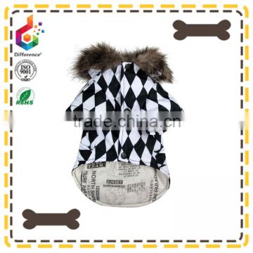 black Louis checkerboard rain hat dog coat