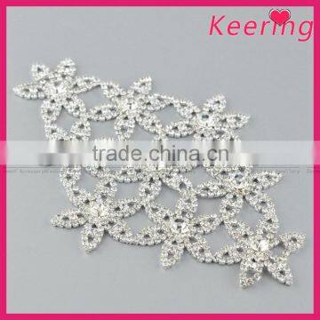 New design wedding many flowers crystal applique WRE-256