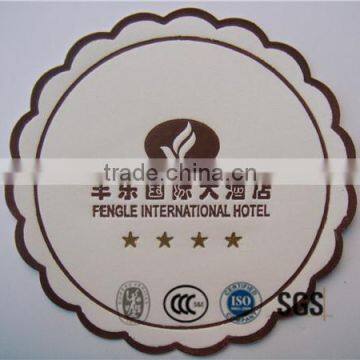 Delicated design hotel coffee tissue cup coaster 90mm diameter