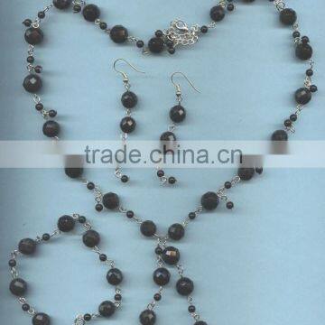 Wholesale necklace black agate 10mm round beads faceted necklace jewelry