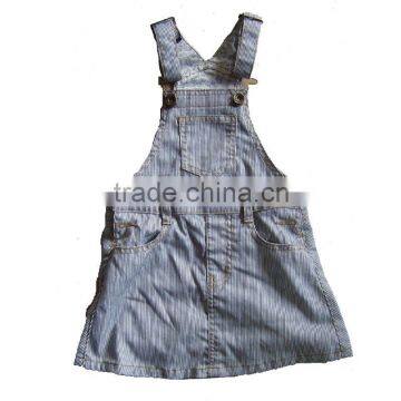 Girls' yarn dye stripe denim dress (KS120018)