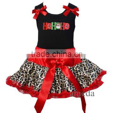 Christmas Red Leopard Reversible Petite Pettiskirt HoHoHo Black Party Dress