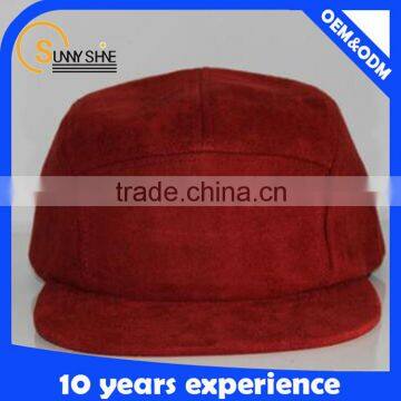 wholesale plain leather strap 5 panel cap