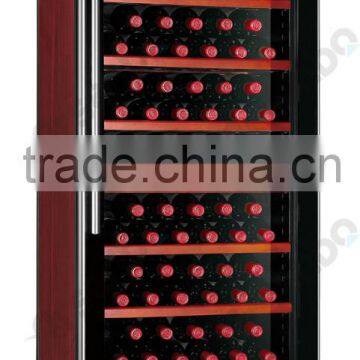 black leather grain compressor wine refrigerator