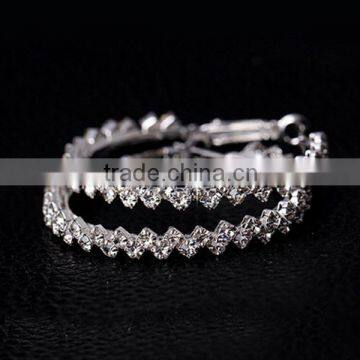 >SW16582 Classic Thick Rhinestone Hoop Earrings Women/