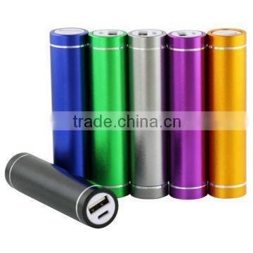 External charger cylinder shape 2600mah power bank slim