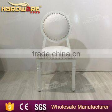 white round backrest metal and leather chair for wedding banquet